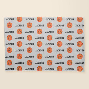 Housse D'oreillers Nom du basket-ball Motif gris