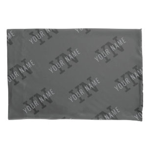 Housse D'oreillers Nom gris et Motif de monogramme