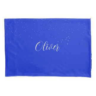 Housse D'oreillers Nom personnalisé bleu starsky Leo Zodiac starforma