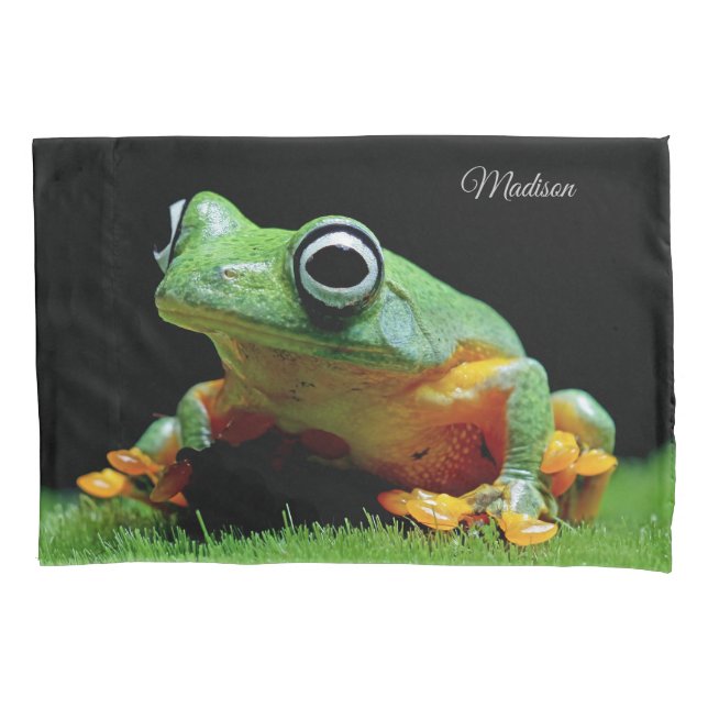 Housse D'oreillers Nom personnalisé Grenouille (devant)