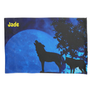 Housse D'oreillers Nom personnalisé loup loup Pillowcase