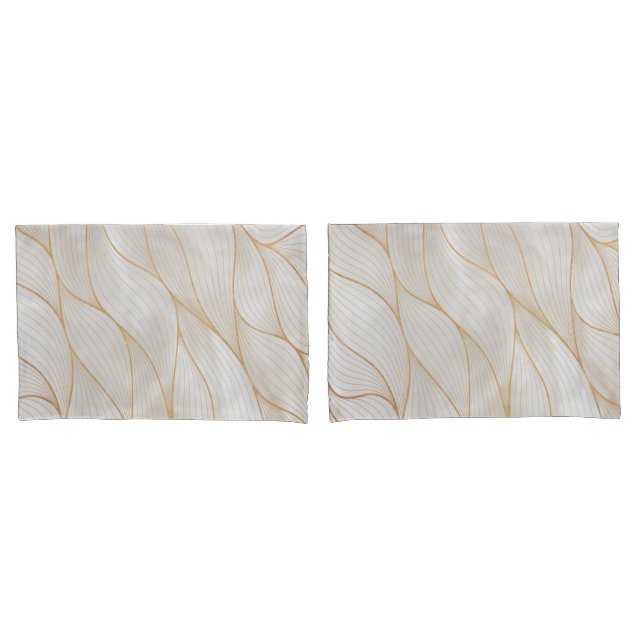 Housse D'oreillers Oeuvre Abstraite de Feuilles d'or | Pilote (devant-Set)