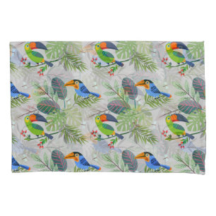 Housse D'oreillers Oiseau Toucan mignon, Motif de tous les jours, Aqu