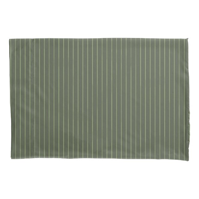 Housse D'oreillers Olive Pinstripes (devant)