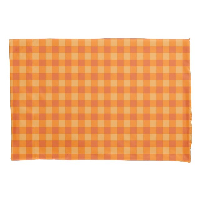 Housse D'oreillers Orange Buffalo Plaid Décor Coussin Coque (devant)
