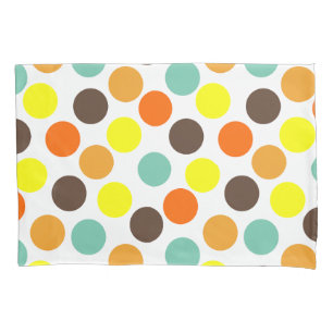 Housse D'oreillers Orange, Jaune, Brown, Porte Bleu