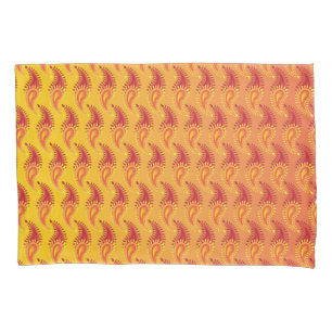 Housse D'oreillers Oriental Orange Twin flamme Persian Paisley Motif