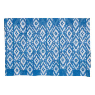 Housse D'oreillers ornement ethnique sur lin naturel textile