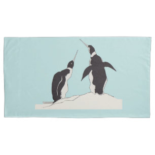 Housse D'oreillers paire de pingouins