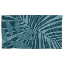 palme & feuille tropicale abstrait en gris vert bl