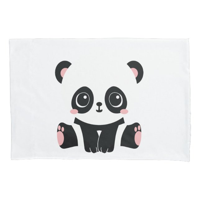 Housse D'oreillers Panda de caricature mignonne (devant)