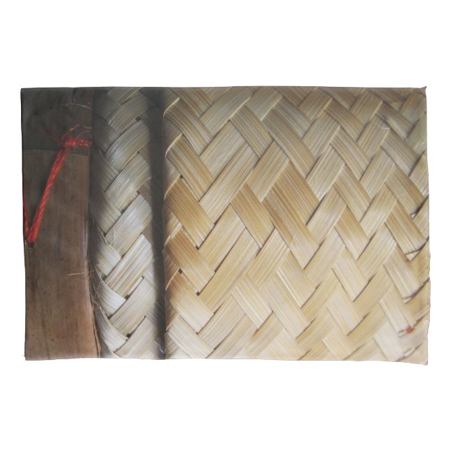 Housse D'oreillers Panier en bambou de riz Kratip Thai Lao Isan (devant)