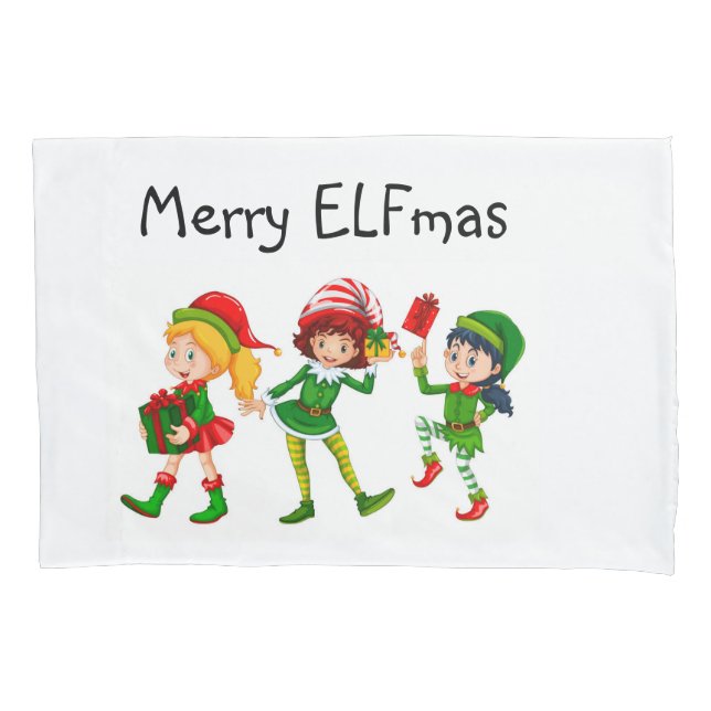 Housse D'oreillers Papier Motif de Noël ELF (devant)