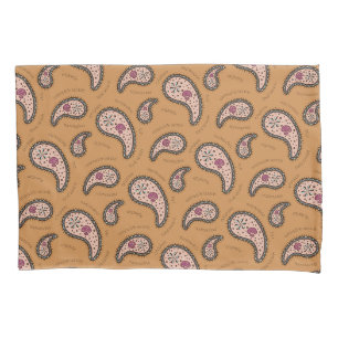 Housse D'oreillers Paramecia Paisley Biology Science Latte Brown