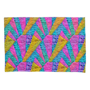 Housse D'oreillers Parcelle de Faux Patchwork Inspirée Boho Trompe L'