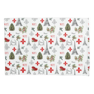 Housse D'oreillers Paris Noël Tour Eiffel Coque Coussin blanc