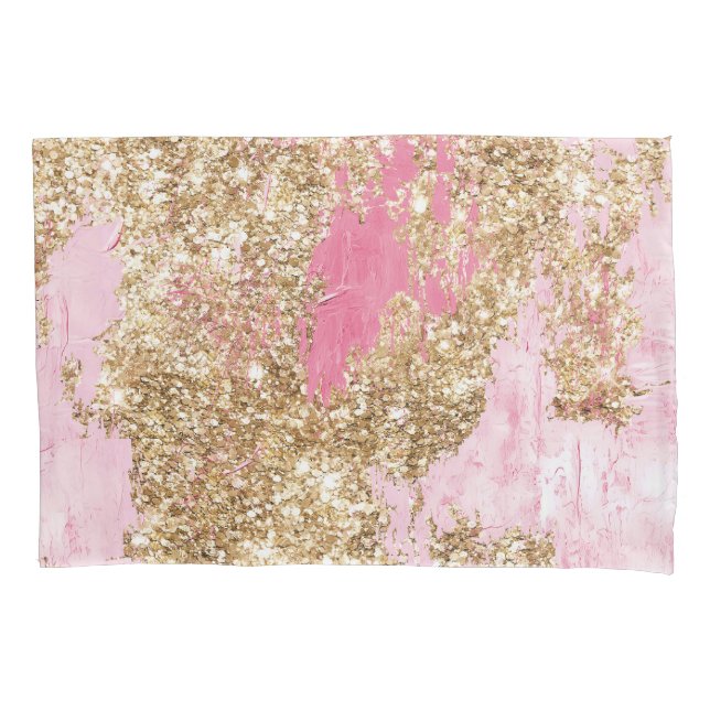 Housse D'oreillers Parties scintillant d'or rose fille (devant-gauche)