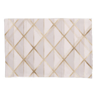 Housse D'oreillers Parties scintillant or, motif rhombus géométrique.