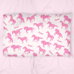 Housse D'oreillers Parties scintillant rose Cheval Motif Petite fille