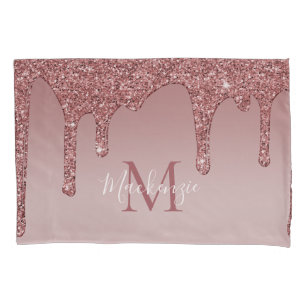 Housse D'oreillers Parties scintillant rose Gold Sparkle  Monogramme