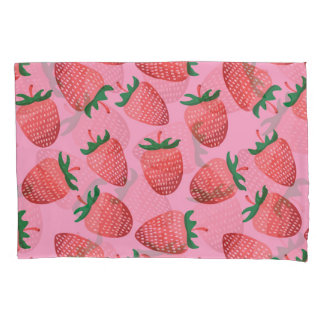Housse D'oreillers Pastel aux fraises : sucré Vintage