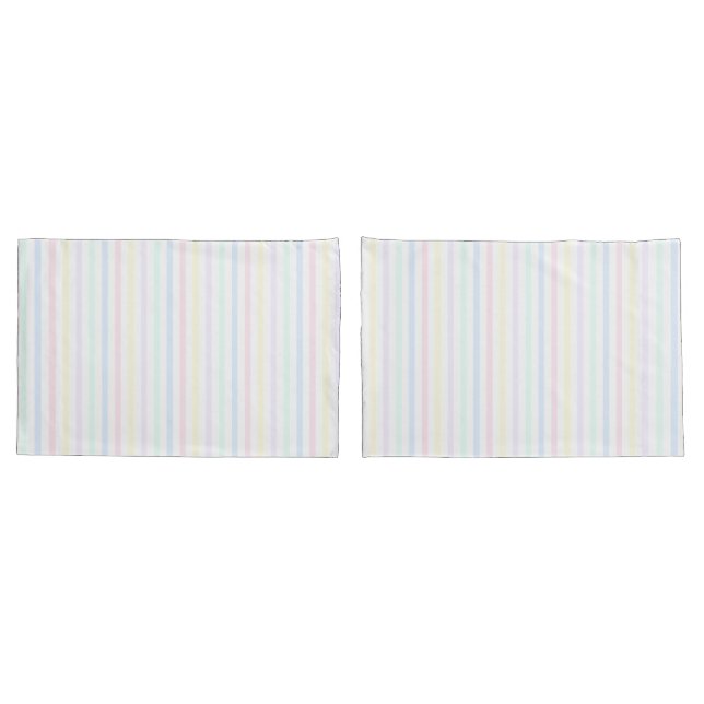Housse D'oreillers Pastel Candy Stripe Nostalgic 1970's Pair of (Dos-Set)