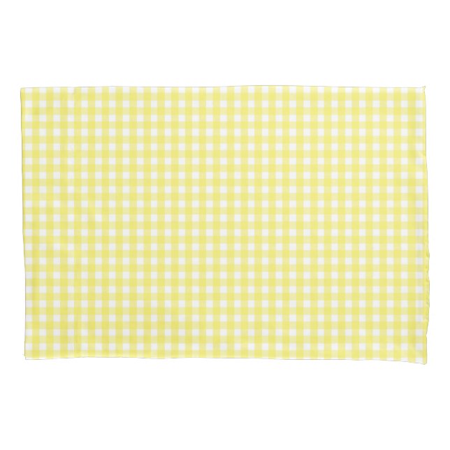 Housse D'oreillers Pastel Jaune En vichy Motif (devant)