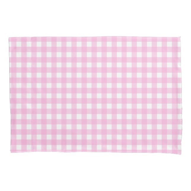 Housse D'oreillers Pastel Pink En vichy Motif (devant)