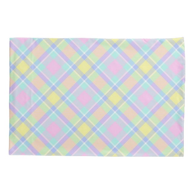 Housse D'oreillers Pastel plaid (Dos)