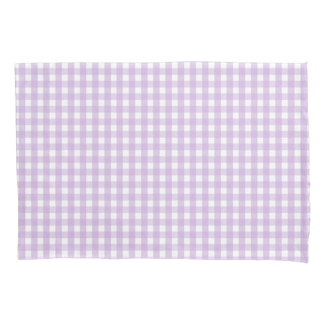 Housse D'oreillers Pastel Purple En vichy Motif (devant)