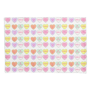 Housse D'oreillers Pastel Valentine's Day Candy Coeurs de conversatio