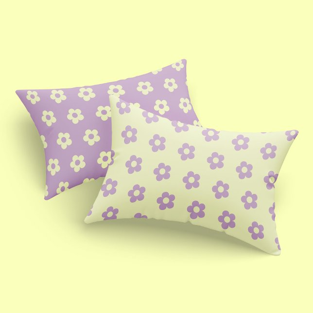 Housse D'oreillers Pastel Yellow Purple Girl Reversible Daisy Imprime (Créateur téléchargé)