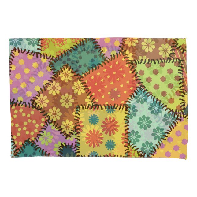 Housse D'oreillers Patchwork Eclectique : Mélange Motif Diverse (devant)