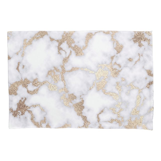 Housse D'oreillers Pattern de Chic White Gold Foil (devant)