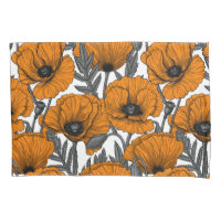 Pavot orange sur blanc