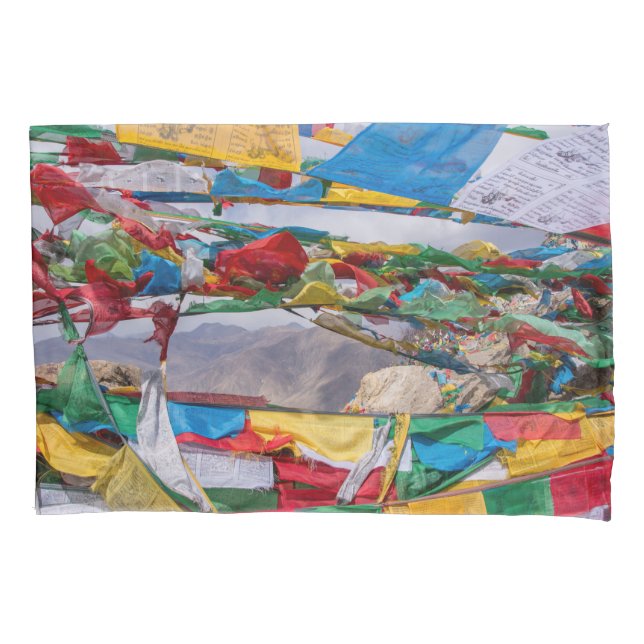 Housse D'oreillers Paysage tibétain avec drapeaux de prière - Himalay (devant)
