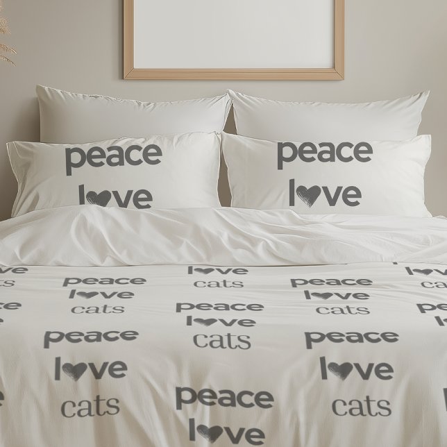 Housse D'oreillers Peace Love Cats | Cat Mom Lover Modern Home Decor (Créateur téléchargé)