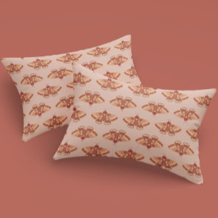 Housse D'oreillers Peachy Retro Moth - Impression répétée délicate