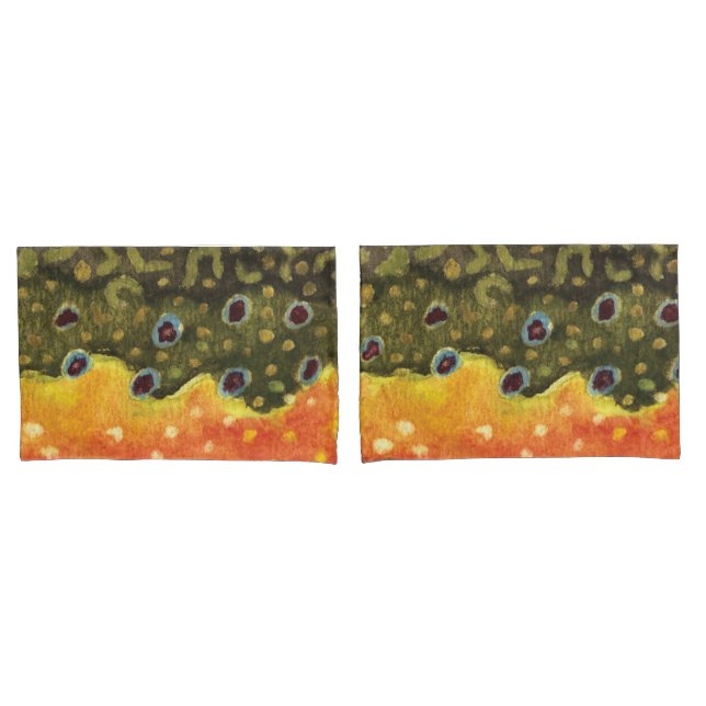 Housse D'oreillers Pêche à l'omble de fontaine (devant-Set)