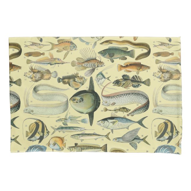 Housse D'oreillers Pêche scientifique vintage (devant)