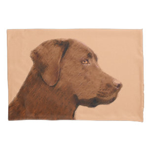 Housse D'oreillers Peinture au chocolat de Labrador Retriever - Dog A