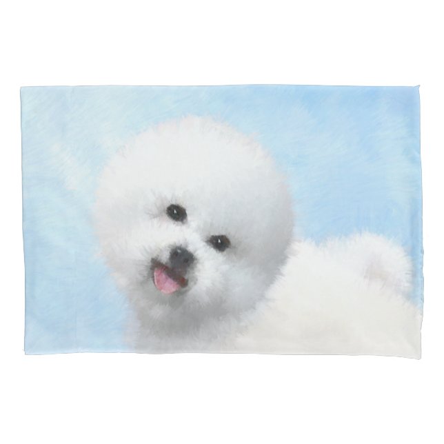Housse D'oreillers Peinture de Bichon Frise - Cute Original Dog Art (devant)