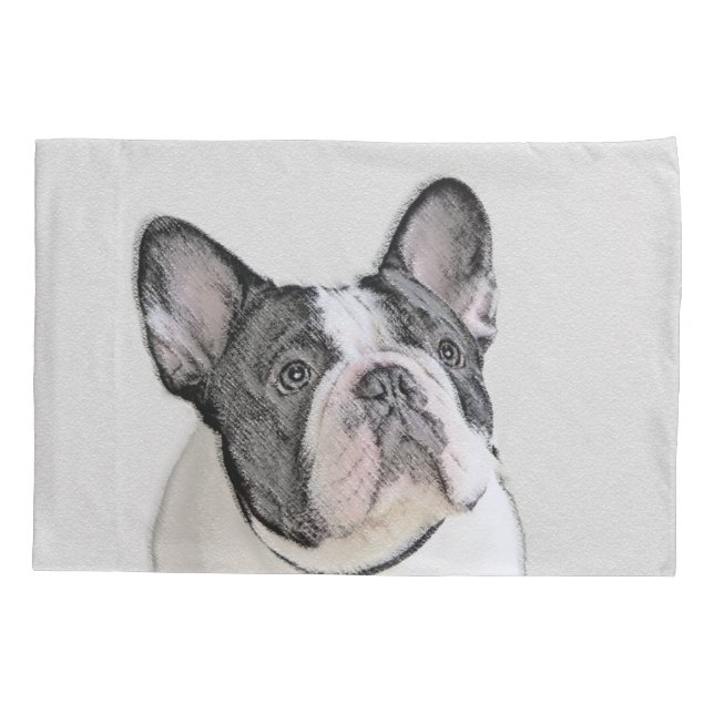 Housse D'oreillers Peinture française de Bulldog (Pied de broche) - A (Dos)