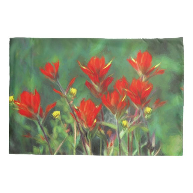 Housse D'oreillers Peinture indienne de pinceau - Art Fleur original (Dos)