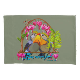 Housse D'oreillers Pekin Robins—Leiothrix L'amour ne manque jamais