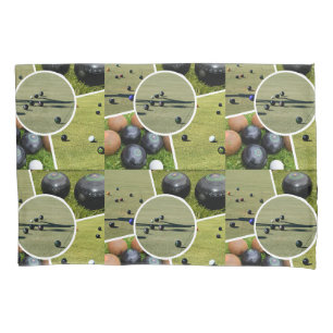 Housse D'oreillers Pelouse Bowls Cinq Collage Photo, Oreiller