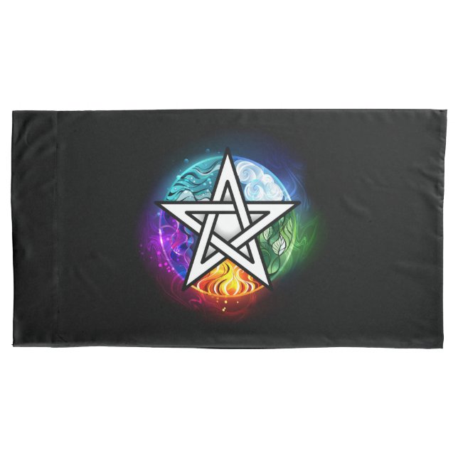Housse D'oreillers pentagramme du Wiccan (devant-gauche)