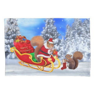 HOUSSE D'OREILLERS PÈRE NOËL PETIT AIDE & JOYEZ NOËL DE PÈRE NOËL