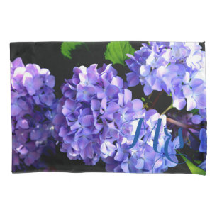 Housse D'oreillers Périwinkel hydrangeas violet bleu fleur floral