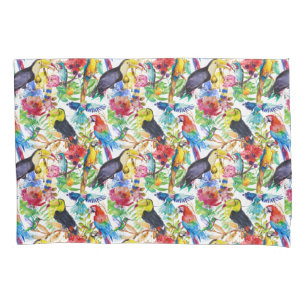 Housse D'oreillers Perroquets colorés d'aquarelle
